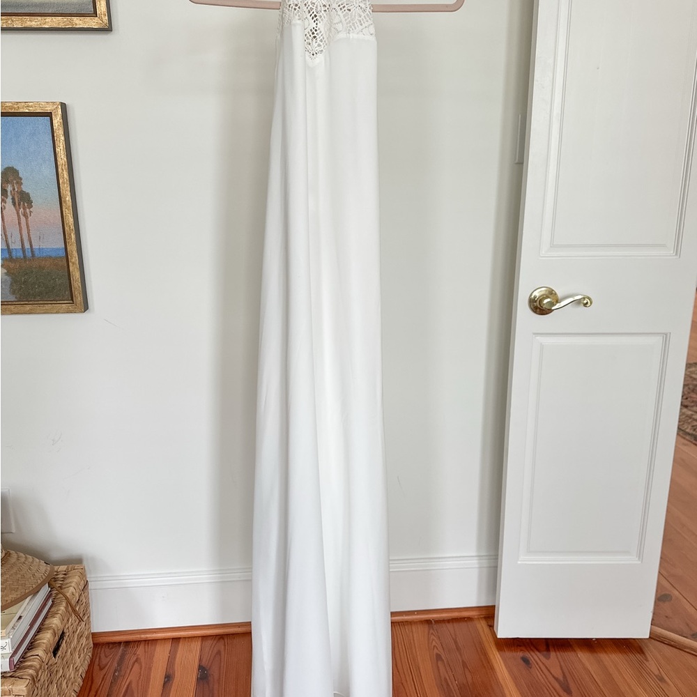 Lovers & Friends White Halter Maxi Dress – Size S